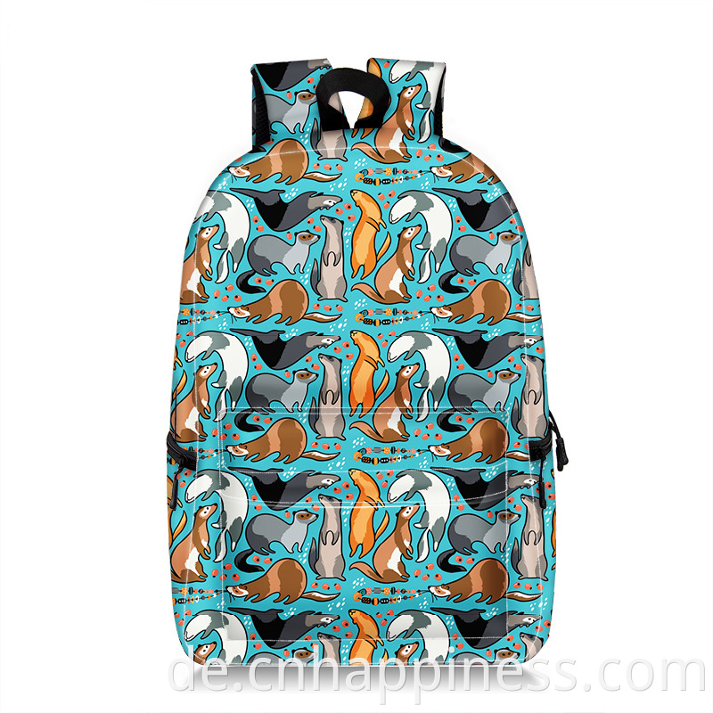 Großhandel leere Sublimation Volldruck wasserdichte Rucksäcke Zoo Tier Schultern Rucksack Schultasche